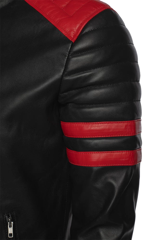 Black Moto Style Jacket With Shoulder And Arm Patches 10 Black Moto Style Jacket With Shoulder And Arm Patches - Image 8
