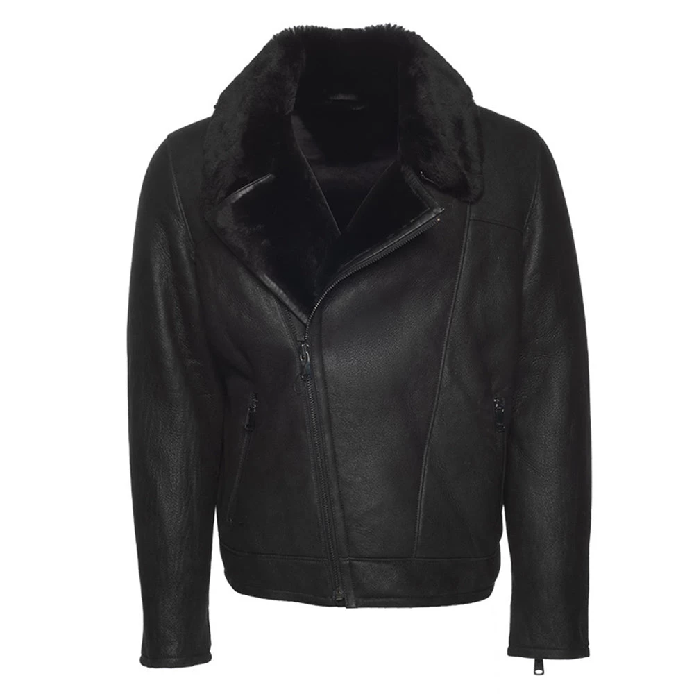 Carters Black Biker Shearling Jacket 3 Carters Black Biker Shearling Jacket