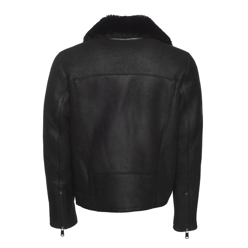 Carters Black Biker Shearling Jacket 4 Carters Black Biker Shearling Jacket - Image 2
