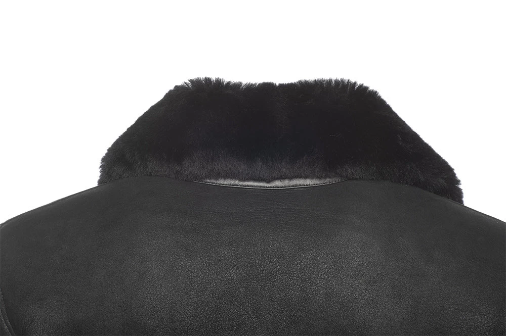 Carters Black Biker Shearling Jacket 5 Carters Black Biker Shearling Jacket - Image 3