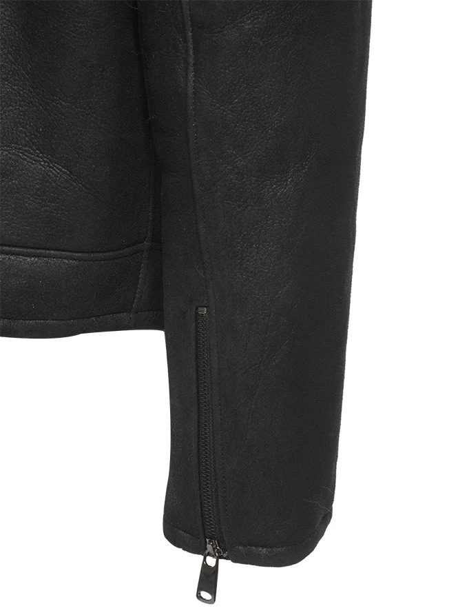 Carters Black Biker Shearling Jacket 6 Carters Black Biker Shearling Jacket - Image 4