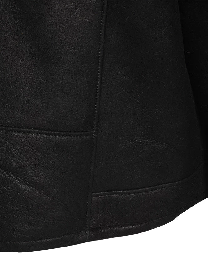 Carters Black Biker Shearling Jacket 7 Carters Black Biker Shearling Jacket - Image 5