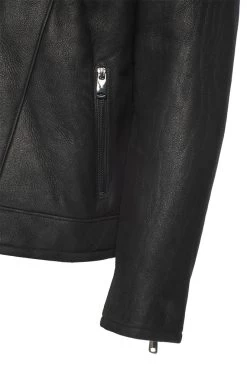 Carters Black Biker Shearling Jacket 16 Carters Black Biker Shearling Jacket -Leather Clothing Store 24 03 27 186