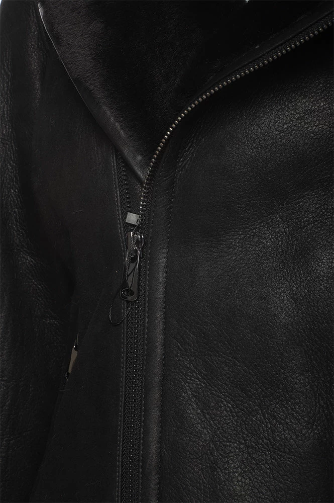 Carters Black Biker Shearling Jacket 10 Carters Black Biker Shearling Jacket - Image 8