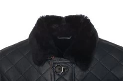 Drew Navy Quilted Sheepskin Shearling Coat 16 Drew Navy Quilted Sheepskin Shearling Coat -Leather Clothing Store 24 03 27 198