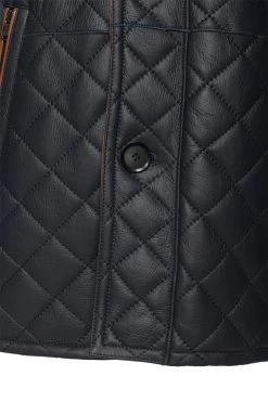 Drew Navy Quilted Sheepskin Shearling Coat 17 Drew Navy Quilted Sheepskin Shearling Coat -Leather Clothing Store 24 03 27 199