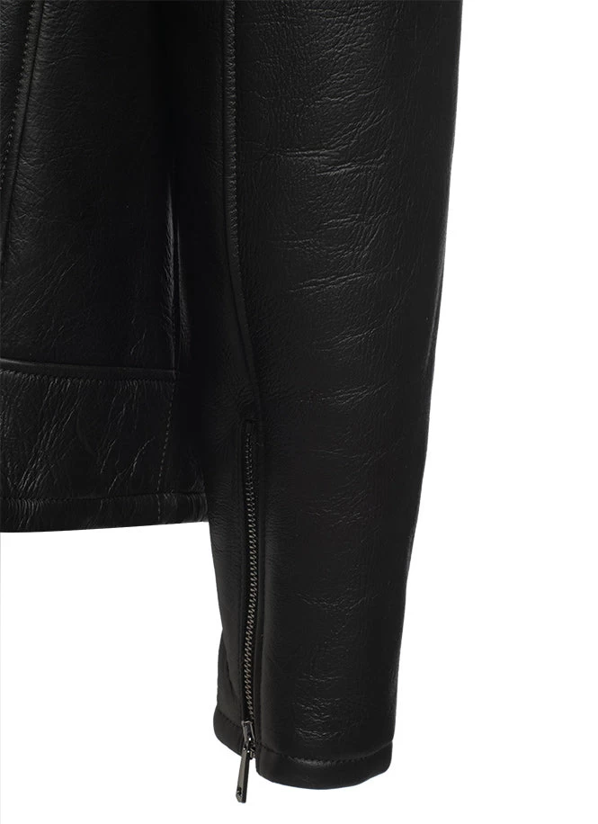 Carters Ginger Brown Biker Shearling Jacket 7 Carters Ginger Brown Biker Shearling Jacket - Image 5