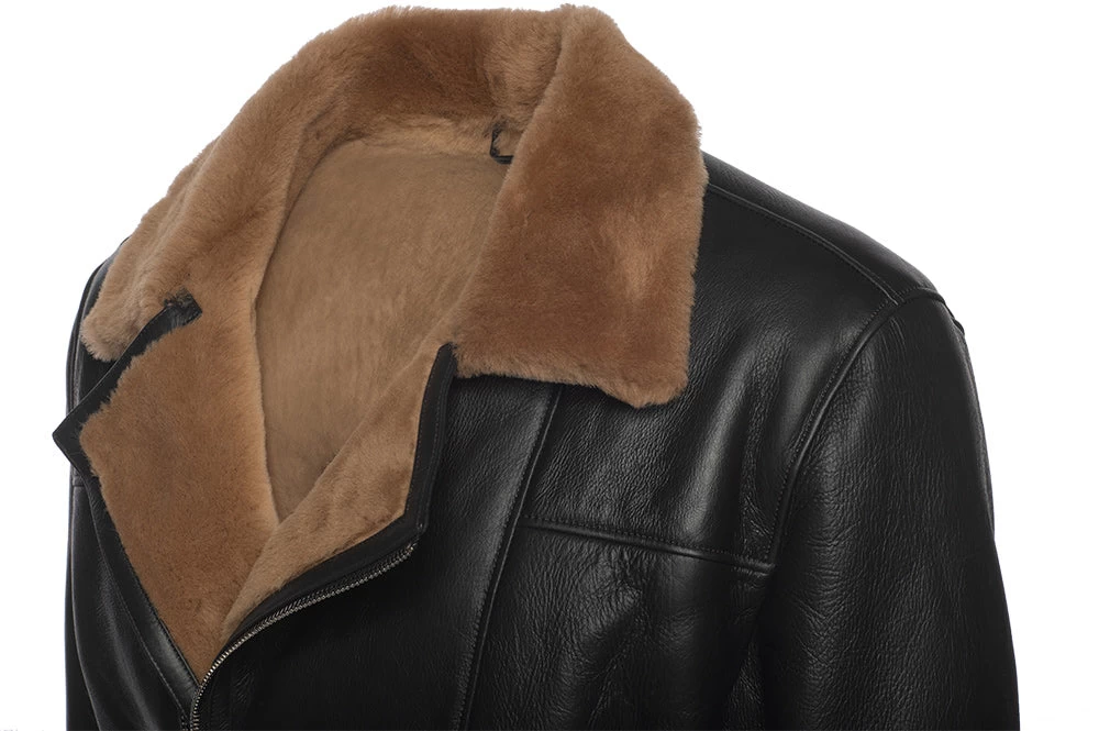 Carters Ginger Brown Biker Shearling Jacket 11 Carters Ginger Brown Biker Shearling Jacket - Image 9