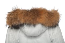 Snowy White Golden Puffer Winter Jacket -Leather Clothing Store 24 03 27 228