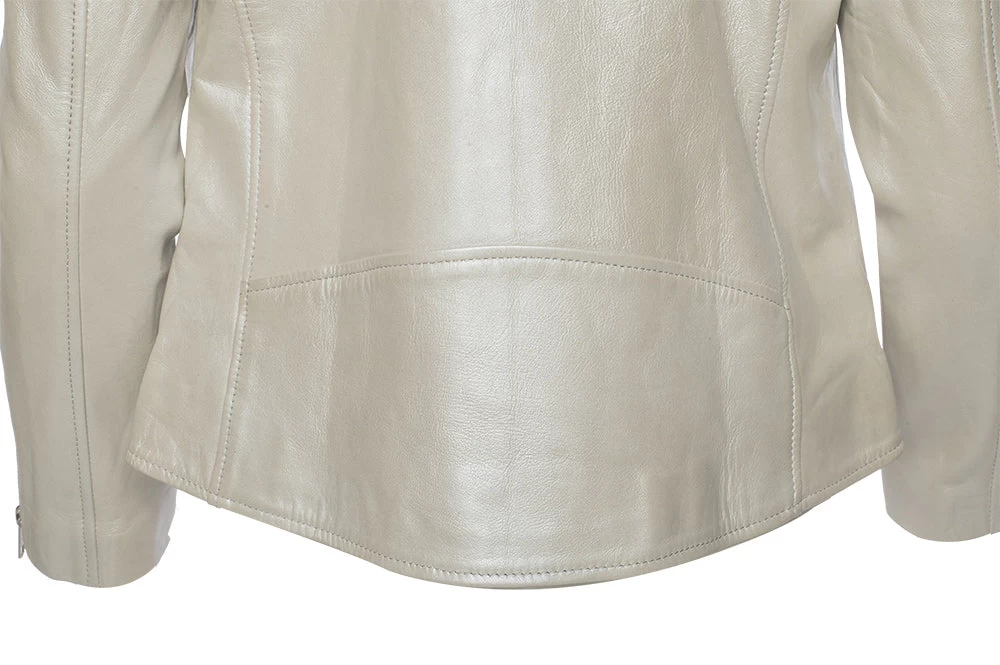 Women's Silver Leather Jacket 6 Women's Silver Leather Jacket - Image 4