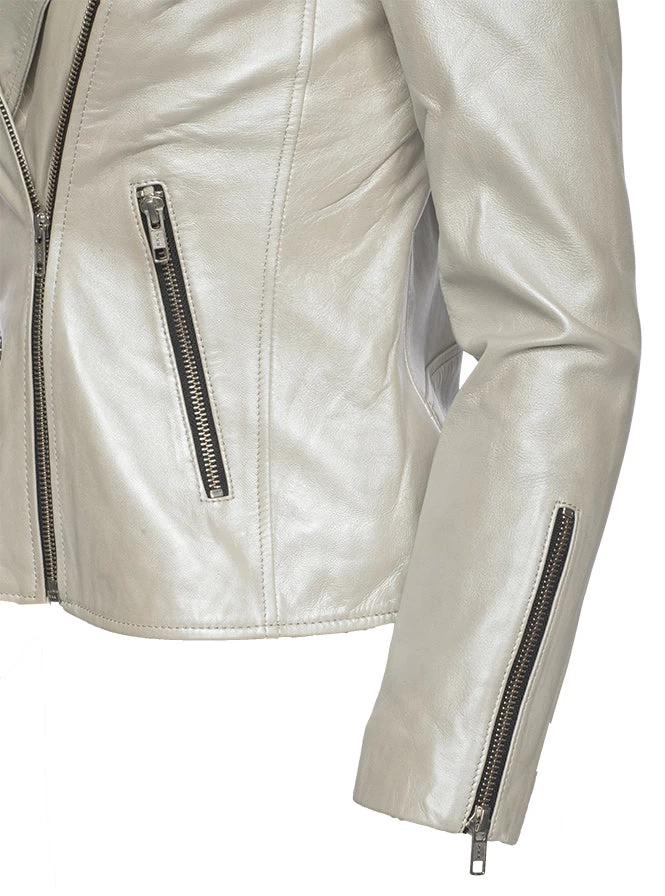 Women's Silver Leather Jacket 9 Women's Silver Leather Jacket - Image 7