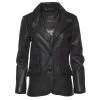 Celine Black Leather Blazer For Women -Leather Clothing Store 24 03 27 250
