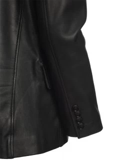 Celine Black Leather Blazer For Women -Leather Clothing Store 24 03 27 253