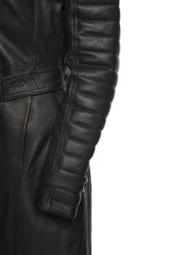 Ariana Black Belted Leather Trench Coat -Leather Clothing Store 24 03 27 264