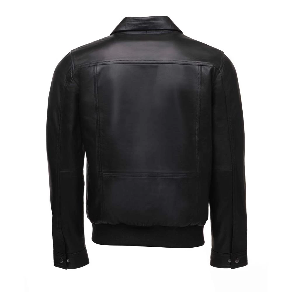 Black Leather Jacket With Collars 4 Black Leather Jacket With Collars - Image 2