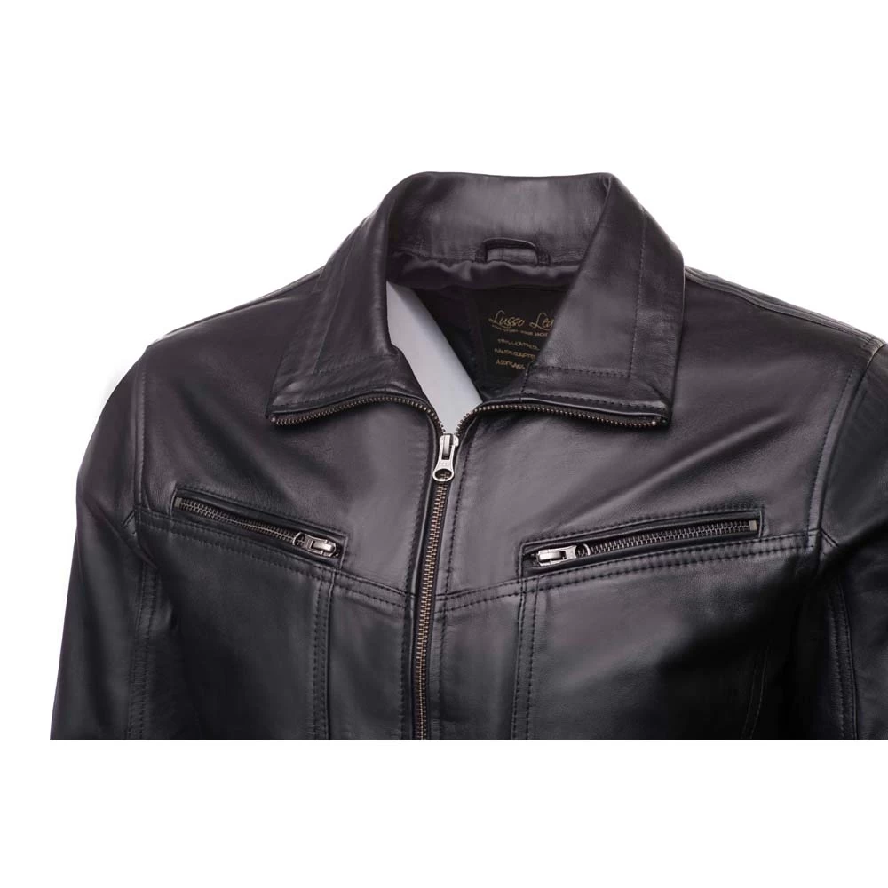 Black Leather Jacket With Collars 5 Black Leather Jacket With Collars - Image 3