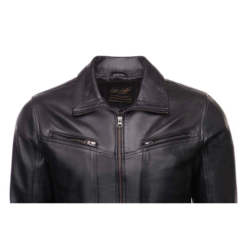 Black Leather Jacket With Collars 6 Black Leather Jacket With Collars - Image 4