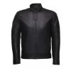 Asher Plain Black Cafe Racer Jacket 2 Asher Plain Black Cafe Racer Jacket -Leather Clothing Store 25 2