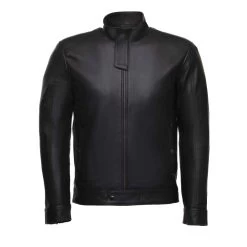 Asher Plain Black Cafe Racer Jacket