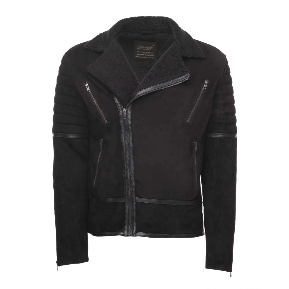 David Black Suede Biker Jacket With Sherpa 3 David Black Suede Biker Jacket With Sherpa