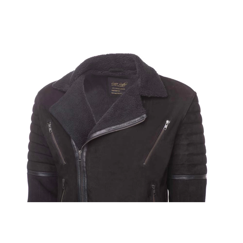 David Black Suede Biker Jacket With Sherpa 6 David Black Suede Biker Jacket With Sherpa - Image 4