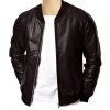 Black Bomber Style Ribbed Jacket 2 Black Bomber Style Ribbed Jacket -Leather Clothing Store 275