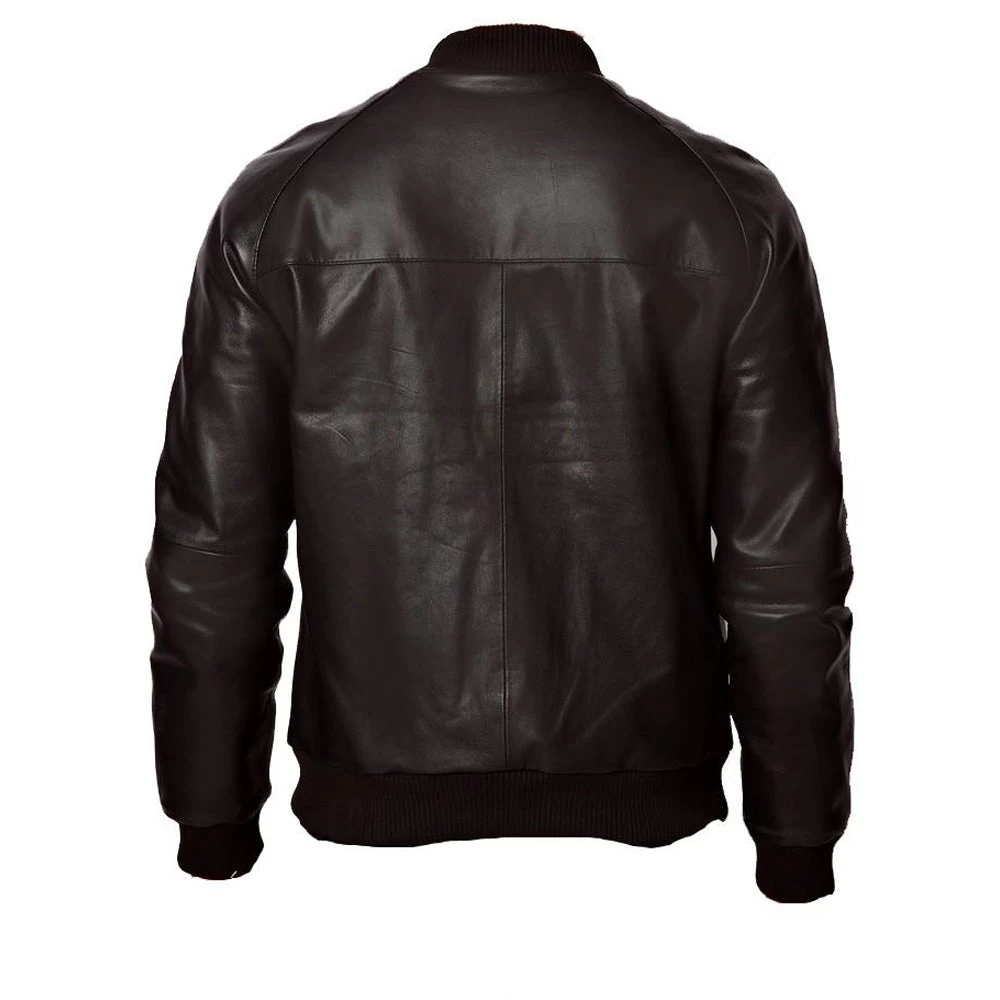 Black Bomber Style Ribbed Jacket 4 Black Bomber Style Ribbed Jacket - Image 2