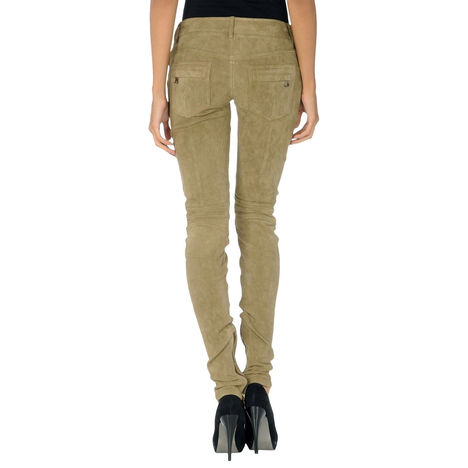 Beige Suede Leather Pants 4 Beige Suede Leather Pants - Image 2