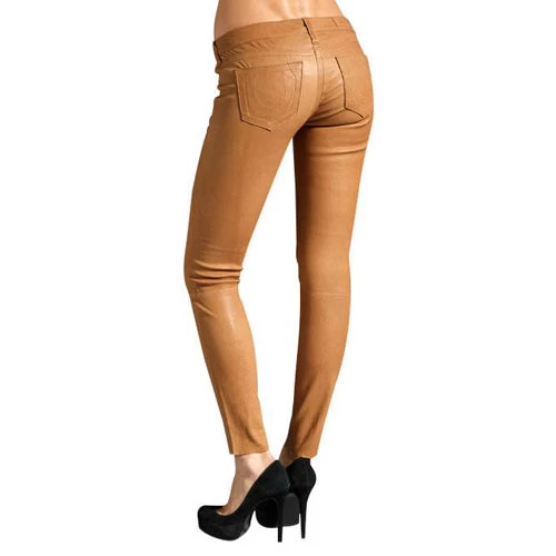 Light Tan Leather Pants (style #10) 4 Light Tan Leather Pants (style #10) - Image 2