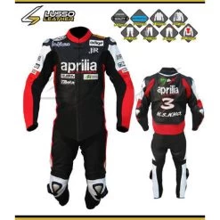 Aprilia Black Motorcycle Leather Suit