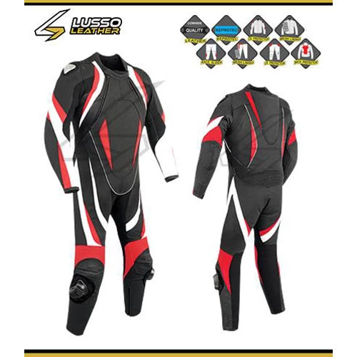 Holman's Black, White And Red Motorcycle Leather Suit 3 Holman's Black, White And Red Motorcycle Leather Suit
