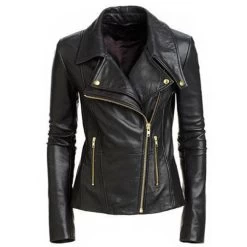 Hailey Biker Jacket With Double Lapels