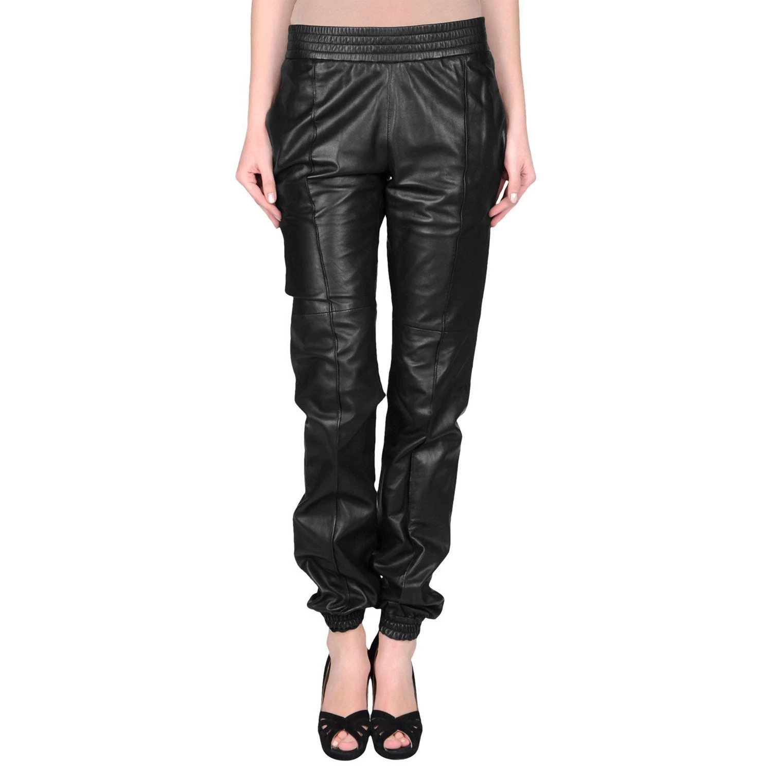 Leather Pants With Elastic Waist (style #4) 3 Leather Pants With Elastic Waist (style #4)