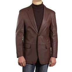 Brown Leather Blazer