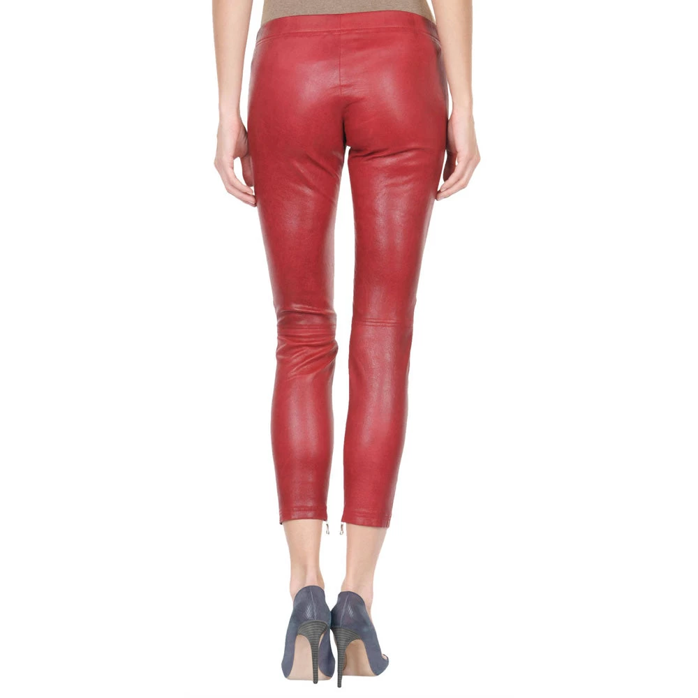 Red Yoga Leather Pants (style #22) 4 Red Yoga Leather Pants (style #22) - Image 2
