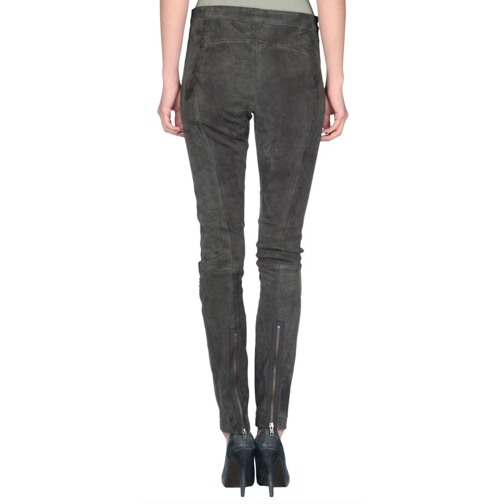 Grey Suede Leather Pants 4 Grey Suede Leather Pants - Image 2