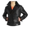 Black Biker Style Jacket With Notch Lapels 1 Black Biker Style Jacket With Notch Lapels -Leather Clothing Store 452