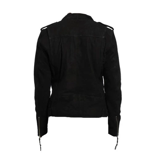 Biker Style Suede Leather Jacket With Waist Belt 4 Biker Style Suede Leather Jacket With Waist Belt - Image 2