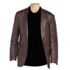 Burnished Brown Leather Blazer