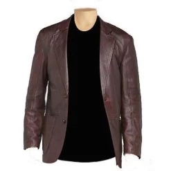 Burnished Brown Leather Blazer