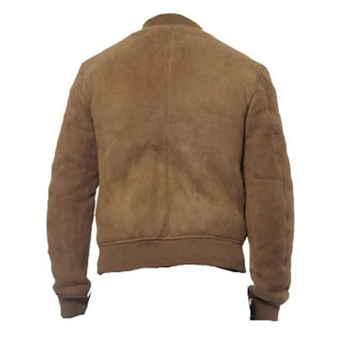 Suede Bomber Jacket With Ribbed Collar 4 Suede Bomber Jacket With Ribbed Collar - Image 2