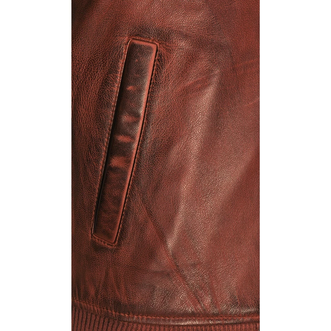 Boyd's Rust Leather Jacket With Ribbed Cuffs 8 Boyd's Rust Leather Jacket With Ribbed Cuffs - Image 6