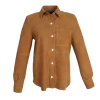 Luna Women's Tan Suede Shirt -Leather Clothing Store 5 1
