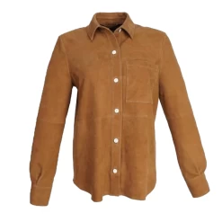 Luna Women's Tan Suede Shirt