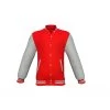 Red Varsity Letterman Jacket With Grey Sleeves -Leather Clothing Store 505