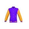 Purple Varsity Letterman Jacket With Gold Sleeves 1 Purple Varsity Letterman Jacket With Gold Sleeves -Leather Clothing Store 509