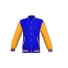 Blue Varsity Letterman Jacket With Gold Sleeves -Leather Clothing Store 515