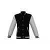 Black Varsity Letterman Jacket With Grey Sleeves 2 Black Varsity Letterman Jacket With Grey Sleeves -Leather Clothing Store 517