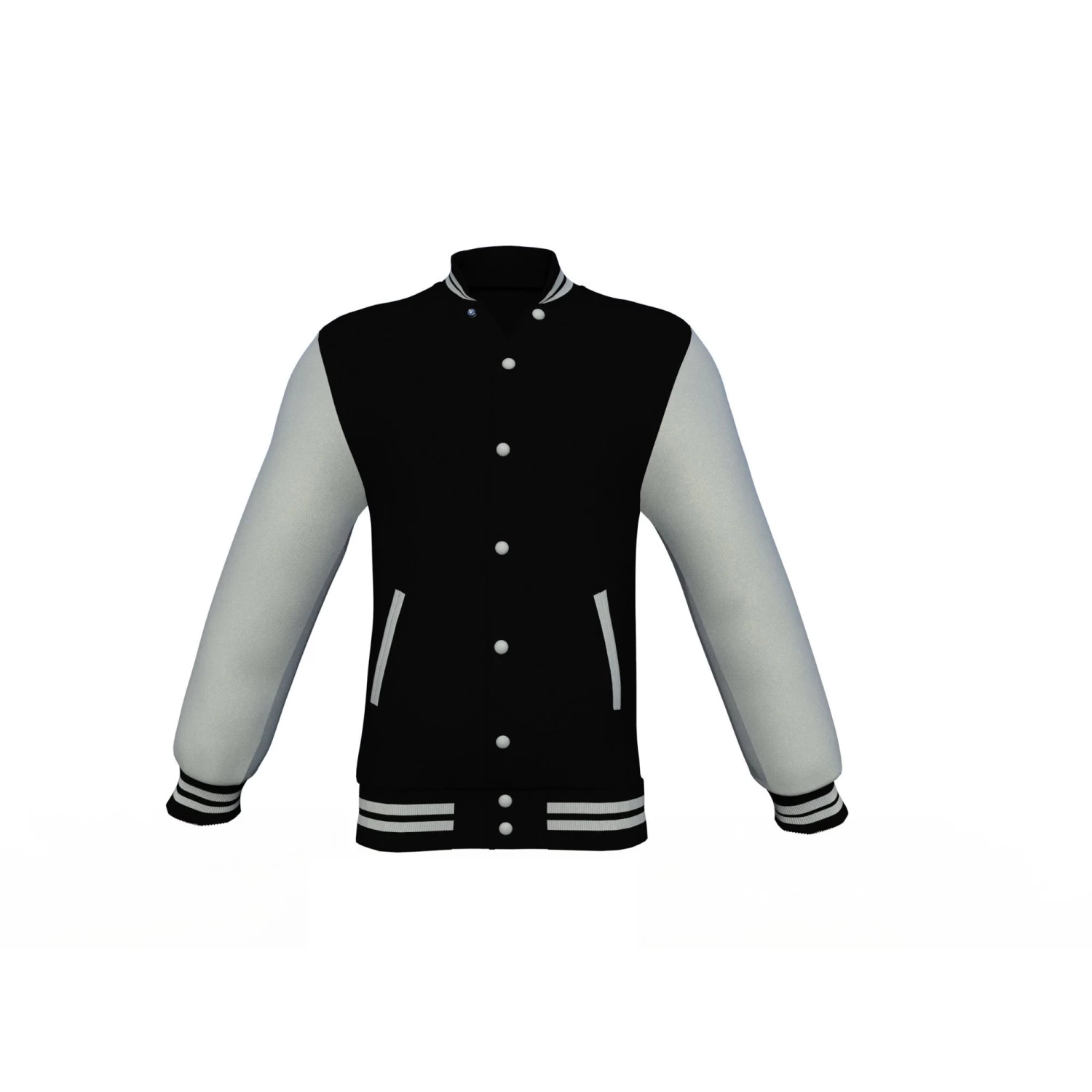 Black Varsity Letterman Jacket With Grey Sleeves 3 Black Varsity Letterman Jacket With Grey Sleeves