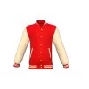 Red Varsity Letterman Jacket With Cream Sleeves 2 Red Varsity Letterman Jacket With Cream Sleeves -Leather Clothing Store 518